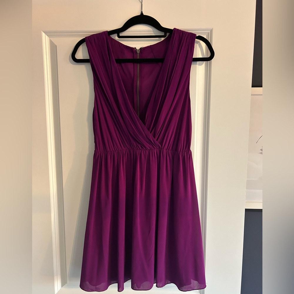 Alice + Olivia Fit and Flare Silk Mini Dress